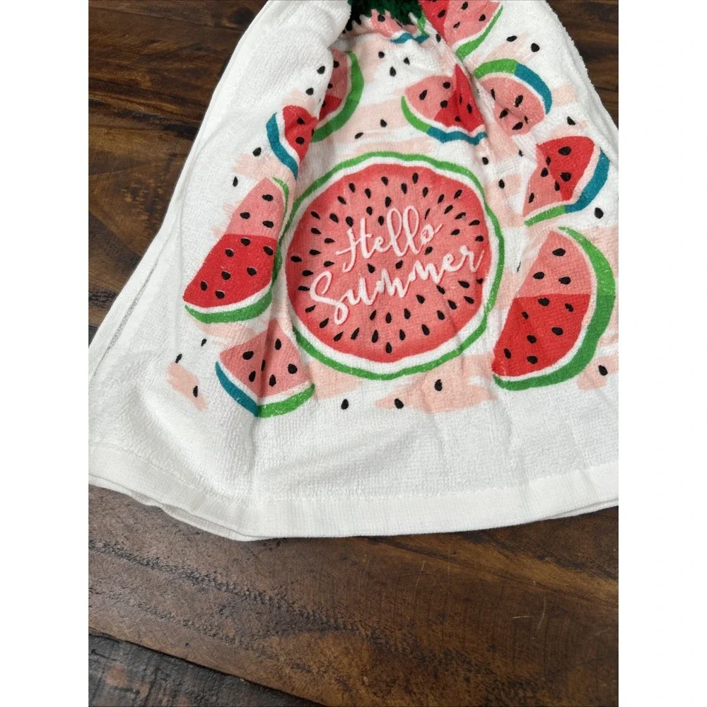 3 Handmade Crochet top Kitchen Hanging Hand Towels Summer Vibes Hello Summer 16
